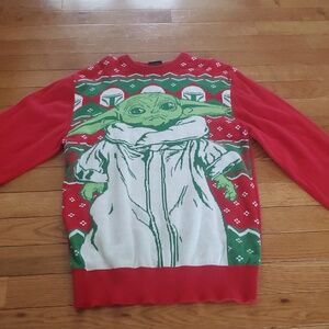 Red and Green 'Baby Yoda' Holiday Sweater